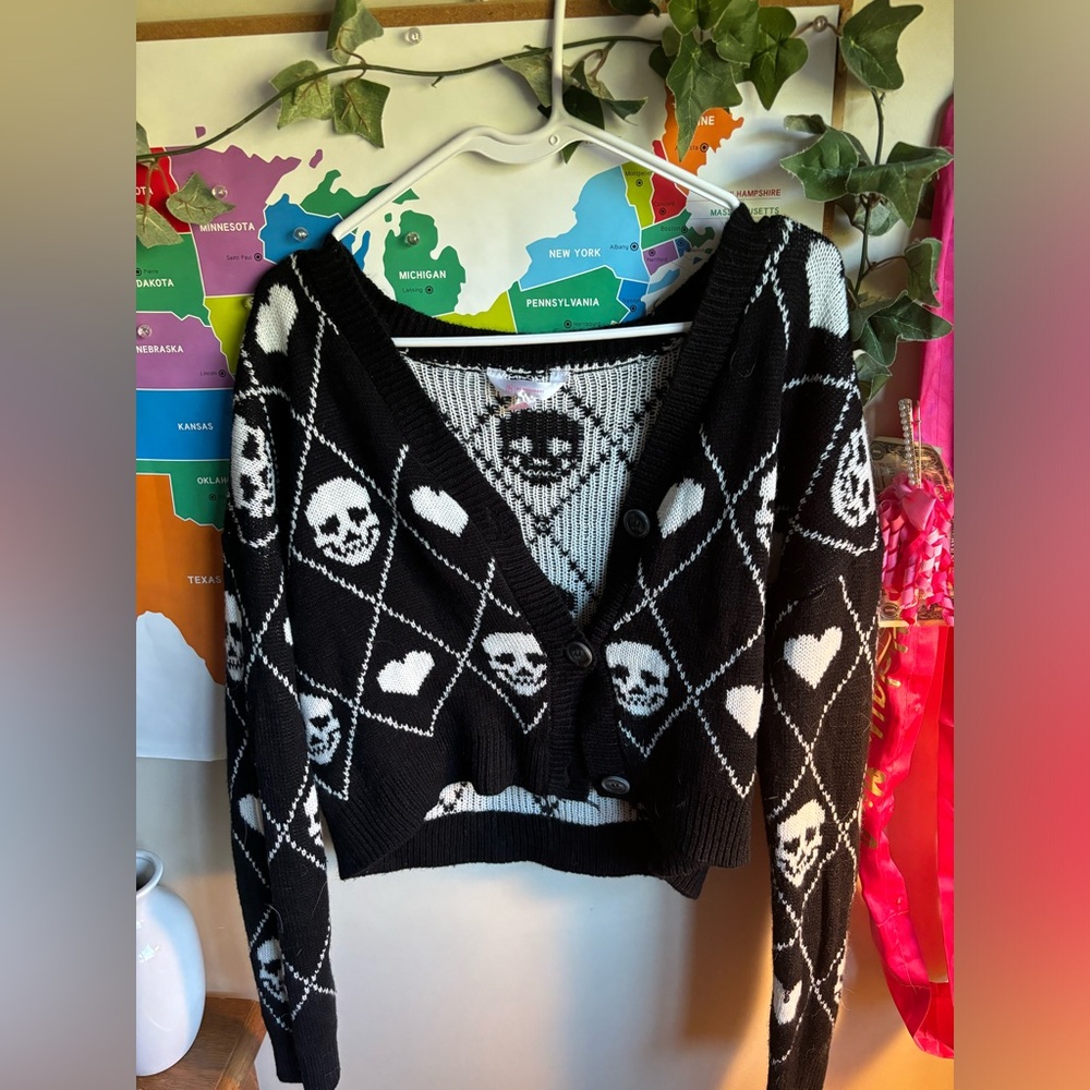 Long sleeve button up crop top